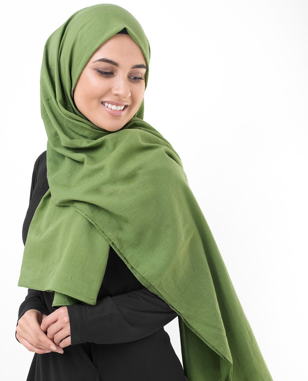Cotton Voile Hijab in Forest Green Color Regular Forest Green