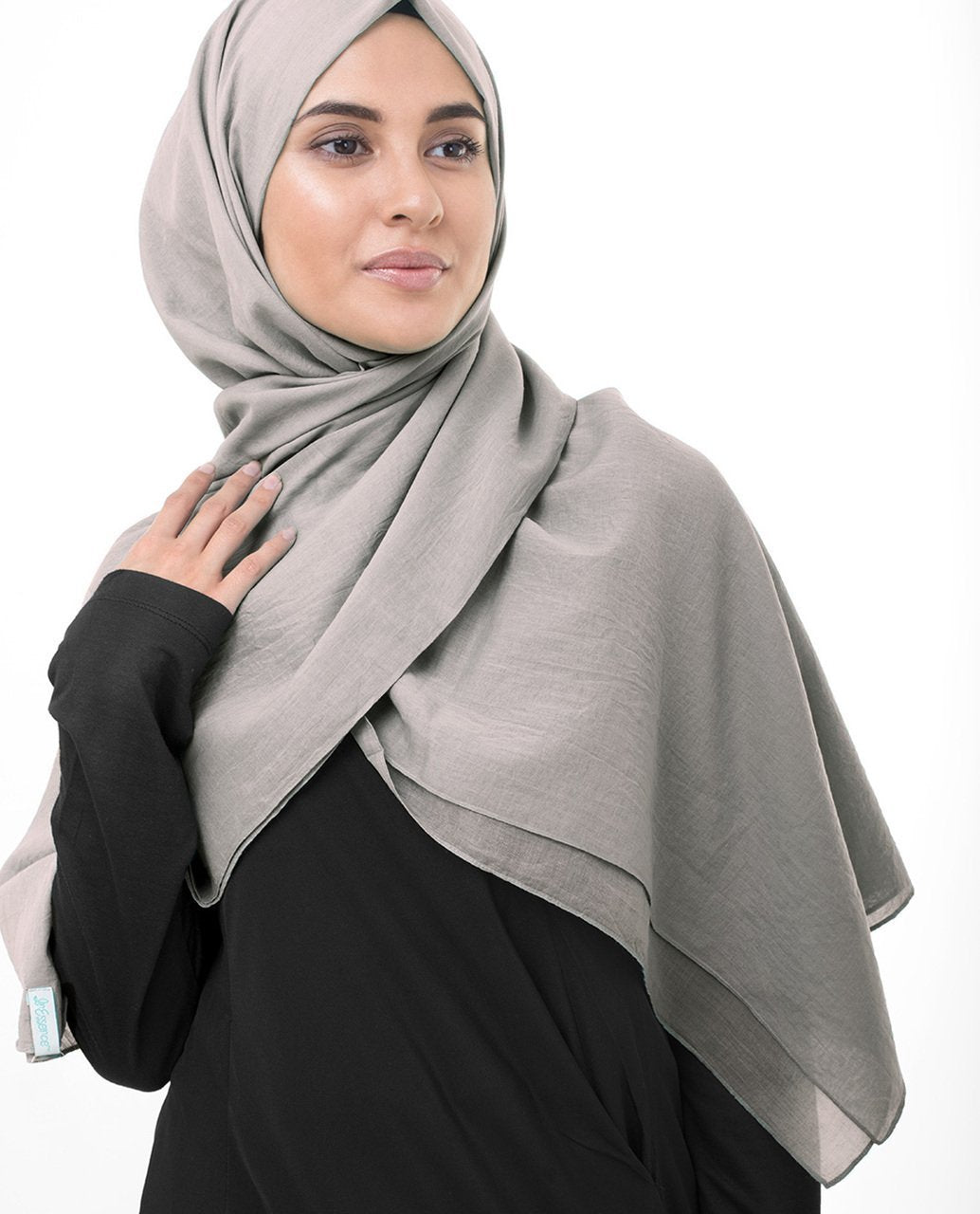 Cotton Voile Hijab in Ghost Grey Color Regular Ghost Grey