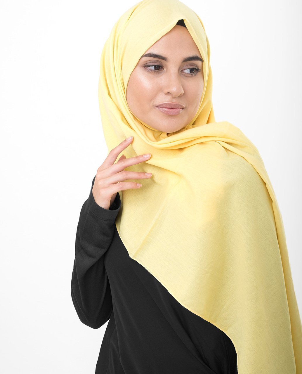 Cotton Voile Hijab in Goldfinch Yellow Color Regular Goldfinch Yellow