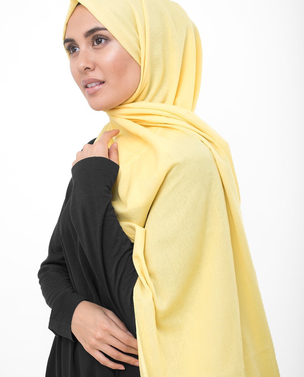 Cotton Voile Hijab in Goldfinch Yellow Color Regular Goldfinch Yellow