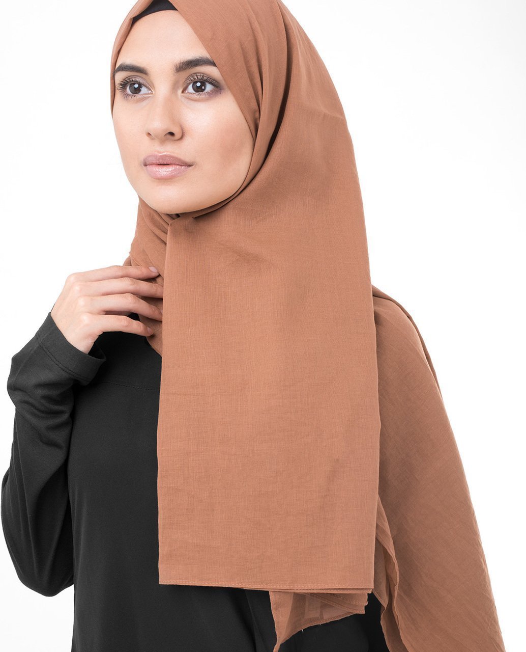 Cotton Voile Hijab in Hazel Brown Color Regular Hazel Brown