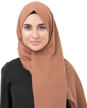 Cotton Voile Hijab in Hazel Brown Color Regular Hazel Brown