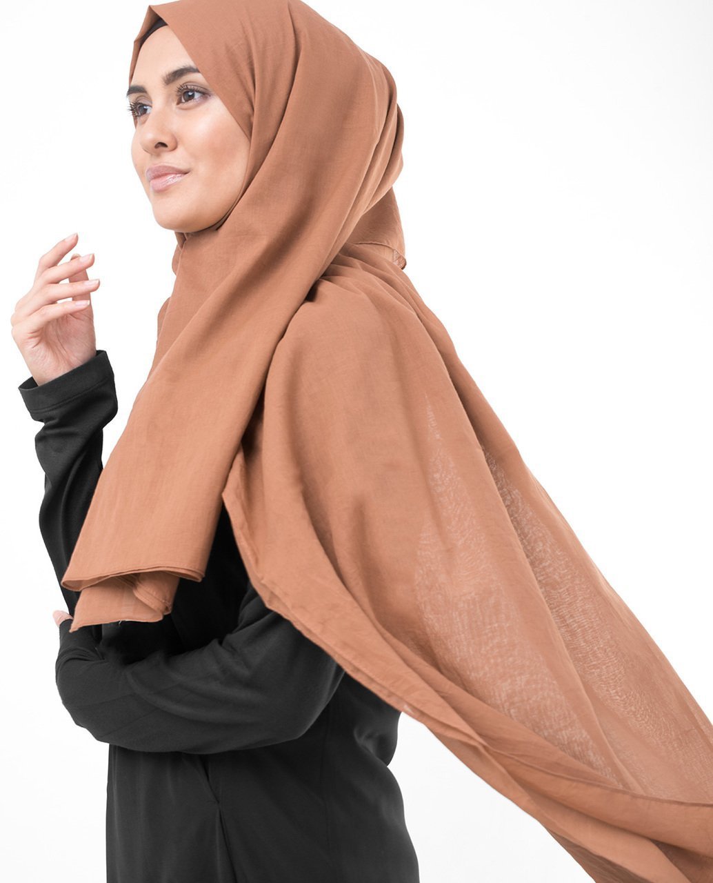 Cotton Voile Hijab in Hazel Brown Color Regular Hazel Brown