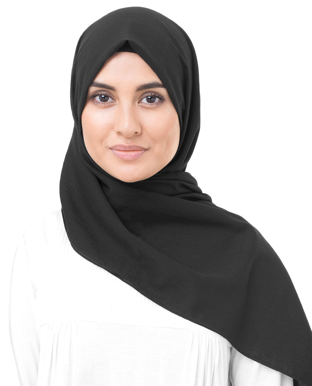 Cotton Voile Hijab in Jet Black Regular Jet Black