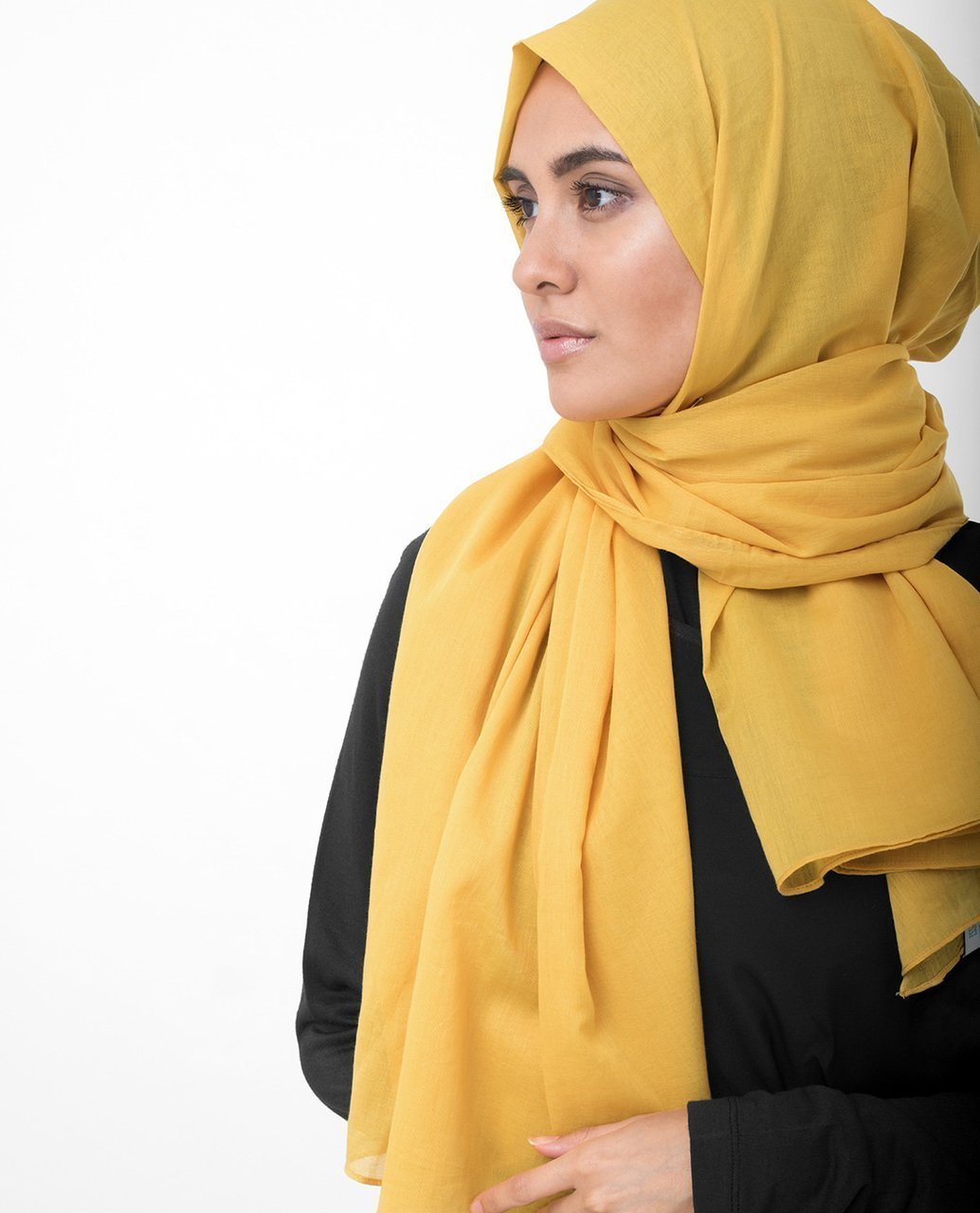 Cotton Voile Hijab in Lemonade Yellow Color Regular Lemonade Yellow