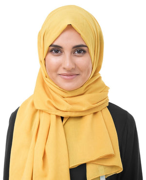 Cotton Voile Hijab in Lemonade Yellow Color Regular Lemonade Yellow