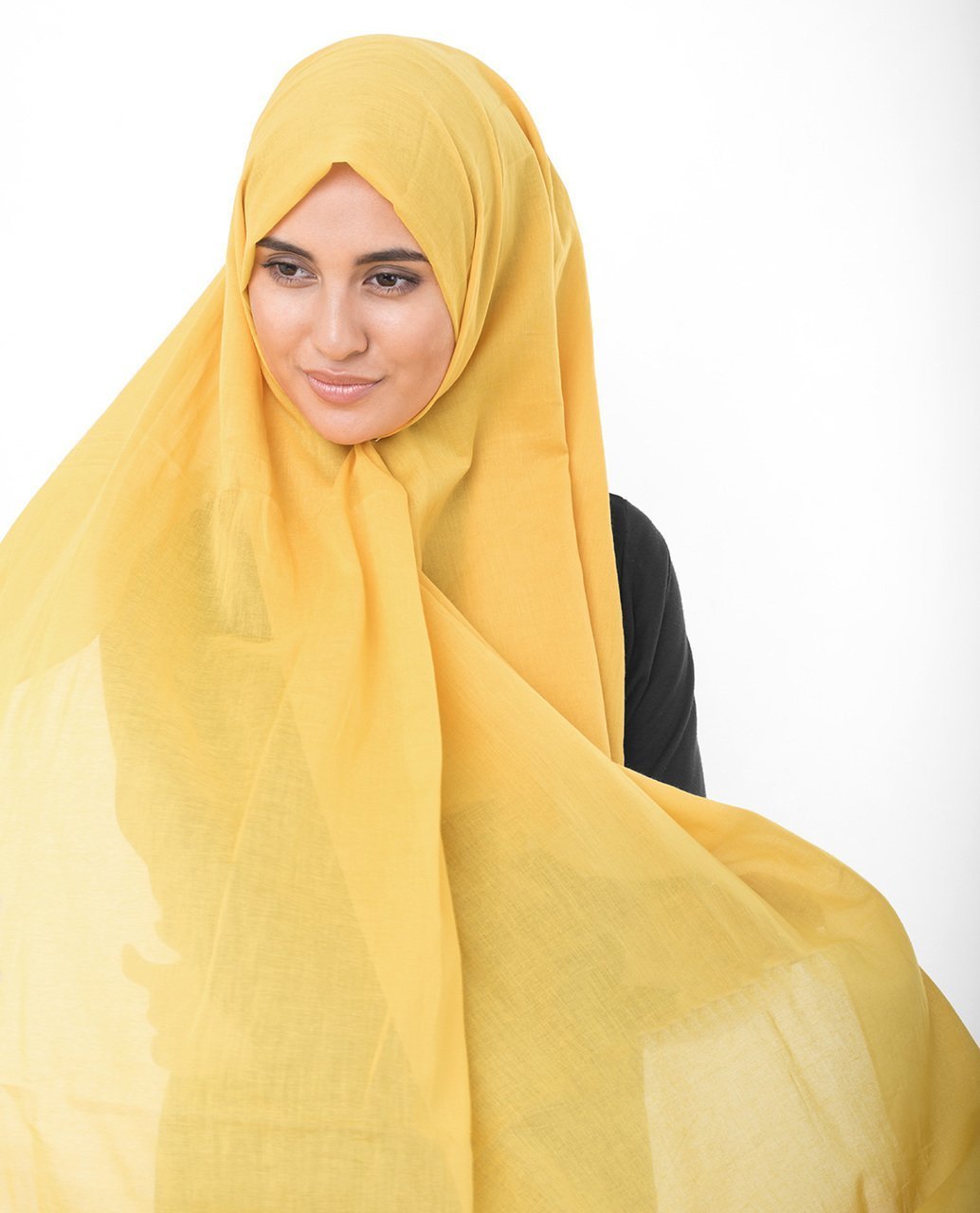 Cotton Voile Hijab in Lemonade Yellow Color Regular Lemonade Yellow