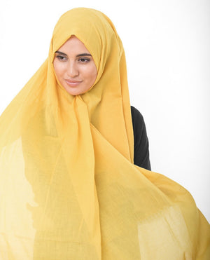 Cotton Voile Hijab in Lemonade Yellow Color Regular Lemonade Yellow