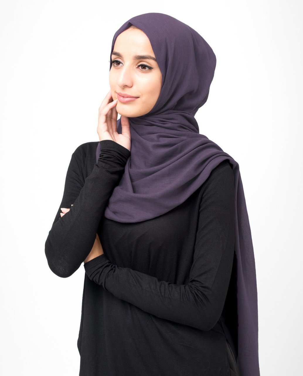 Cotton Voile Hijab in Loganberry Color Regular Loganberry