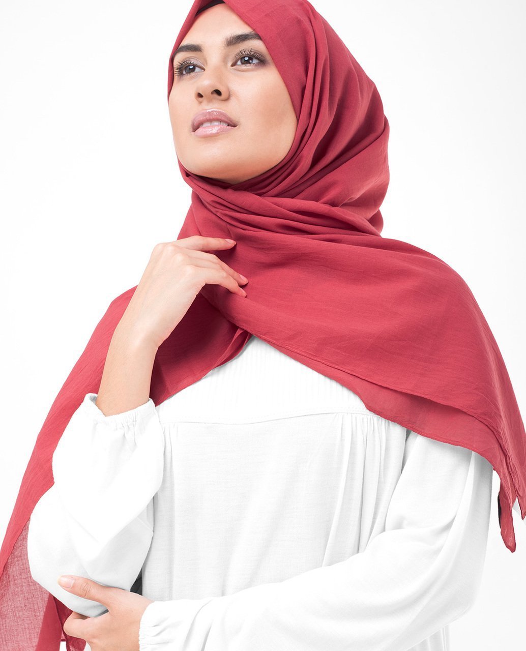 Cotton Voile Hijab in Lollipop Red Color Regular Lollipop Red