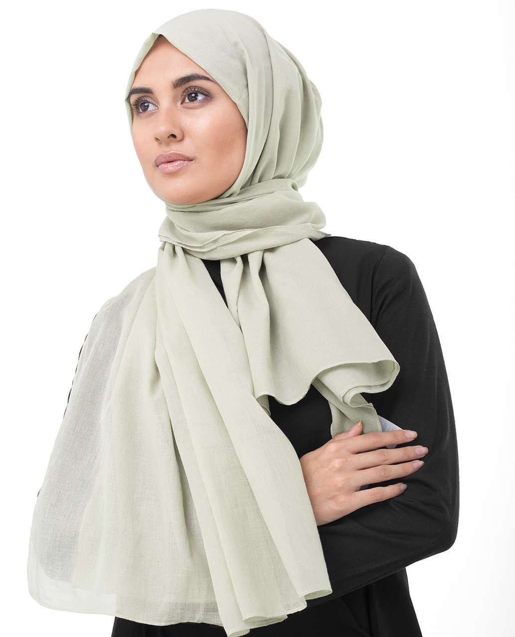 Cotton Voile Hijab in New Nomad Beige Color Regular New Nomad Beige