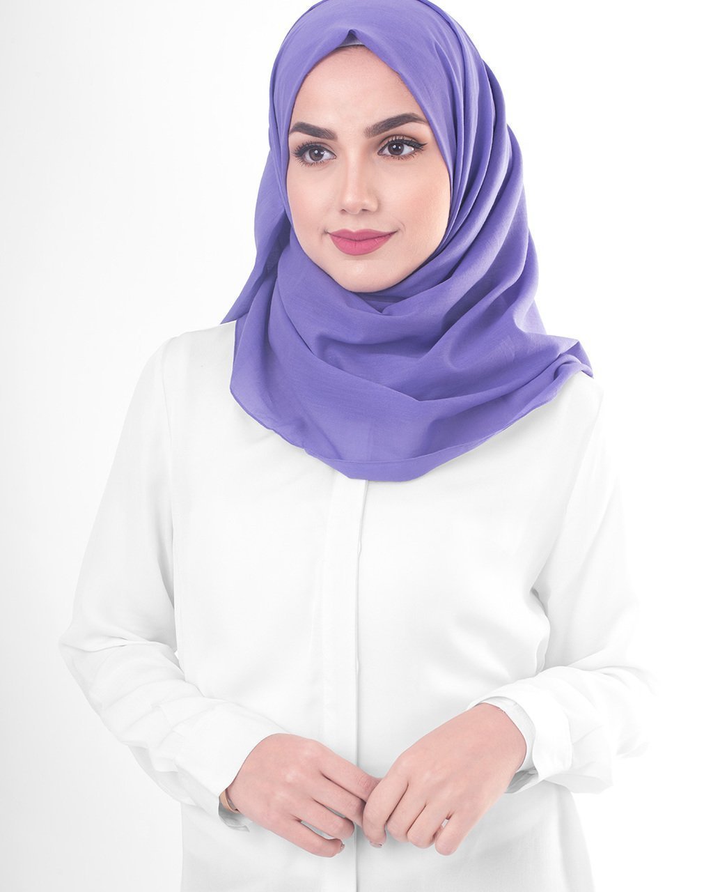 Cotton Voile Hijab in Purple Opulence Color Regular Purple Opulence