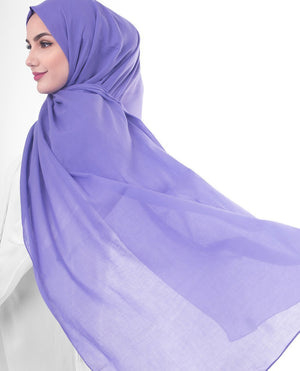 Cotton Voile Hijab in Purple Opulence Color Regular Purple Opulence
