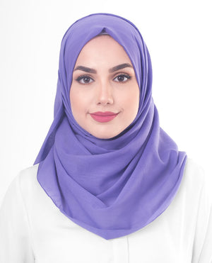 Cotton Voile Hijab in Purple Opulence Color Regular Purple Opulence