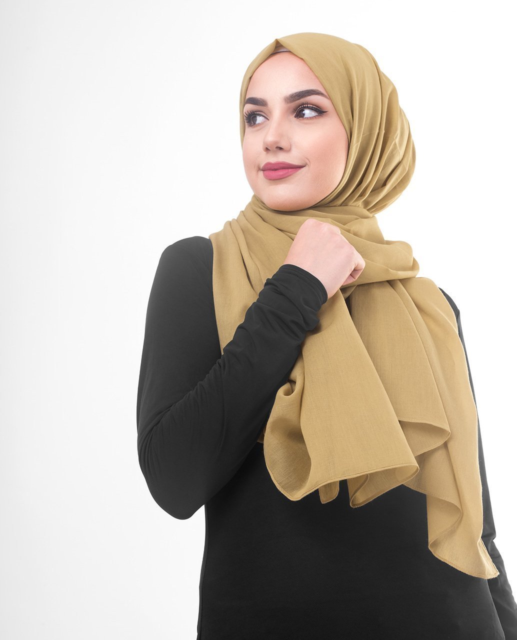 Cotton Voile Hijab in Rattan Color Regular Rattan