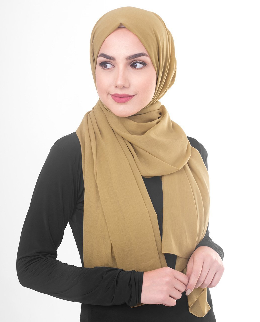 Cotton Voile Hijab in Rattan Color Regular Rattan