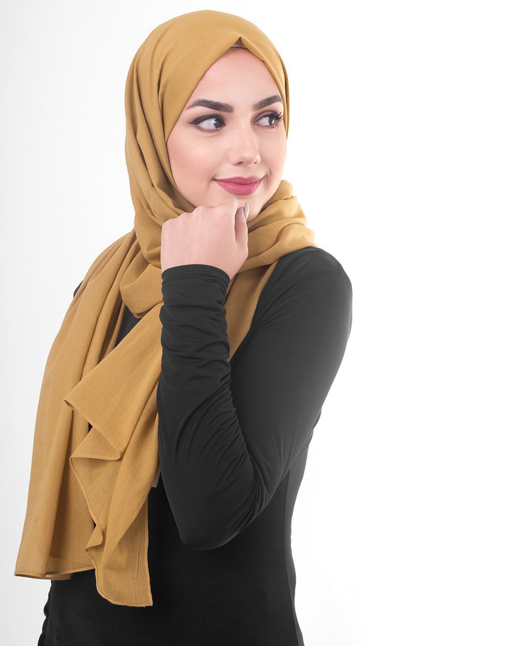 Cotton Voile Hijab in Tawny Olive Color Regular Tawny Olive