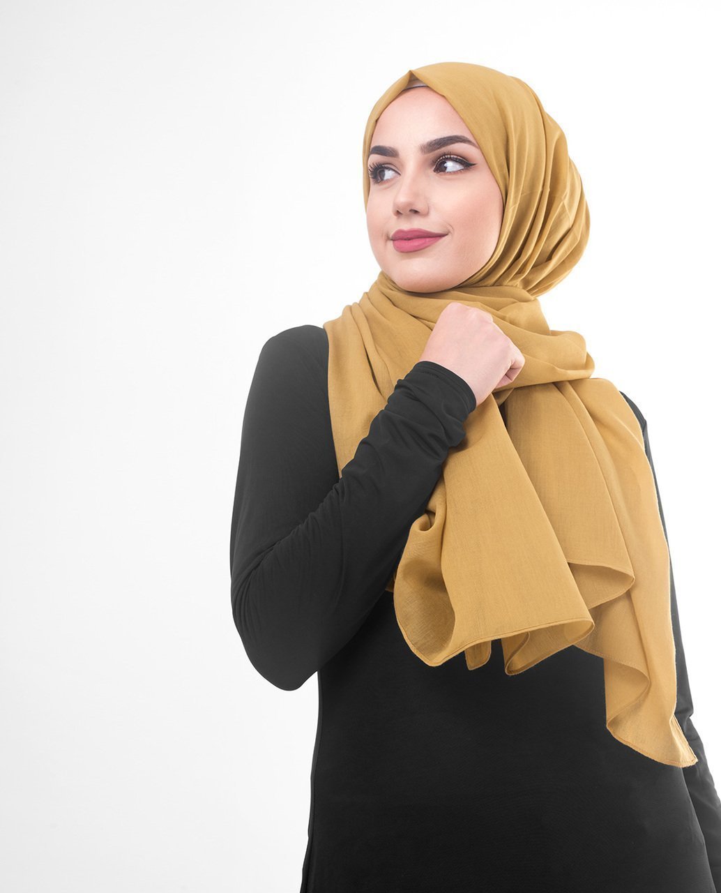 Cotton Voile Hijab in Tawny Olive Color Regular Tawny Olive