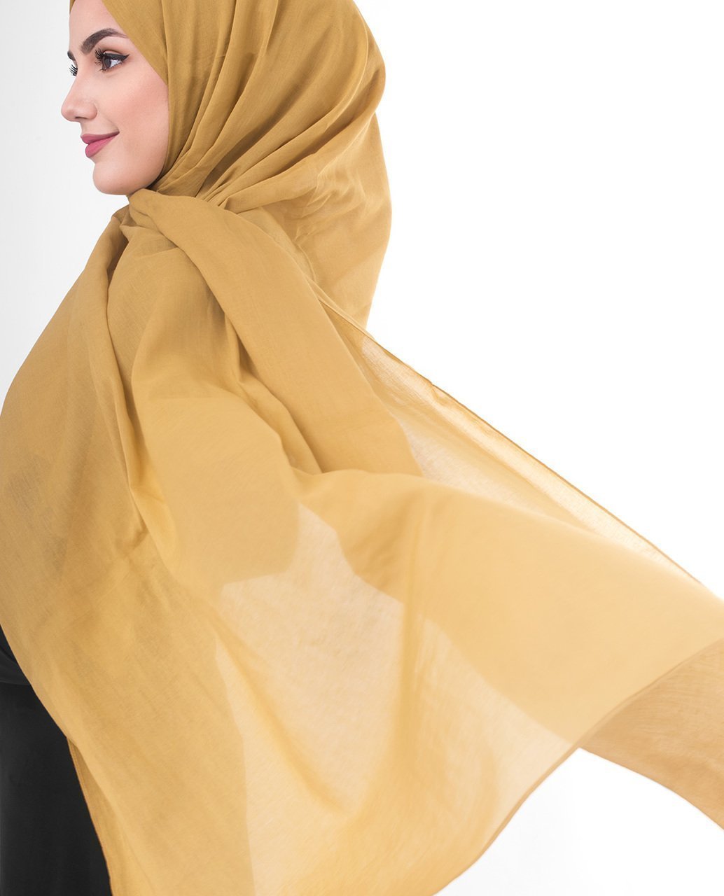 Cotton Voile Hijab in Tawny Olive Color Regular Tawny Olive