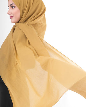 Cotton Voile Hijab in Tawny Olive Color Regular Tawny Olive