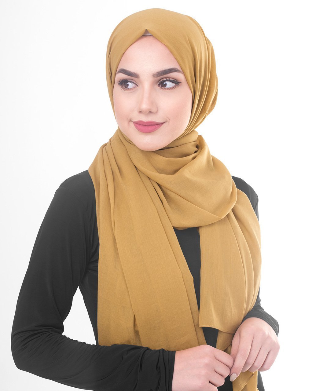 Cotton Voile Hijab in Tawny Olive Color Regular Tawny Olive