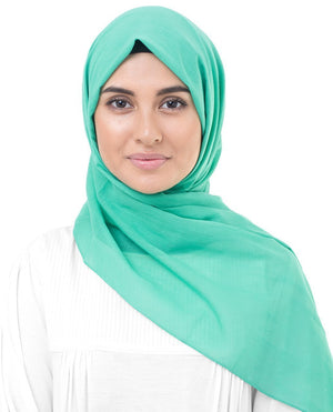 Cotton Voile Hijab in Vivid Green Color Regular Vivid Green