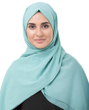 Cotton Voile Hijab in Wasabi Green Color Regular Wasabi Green