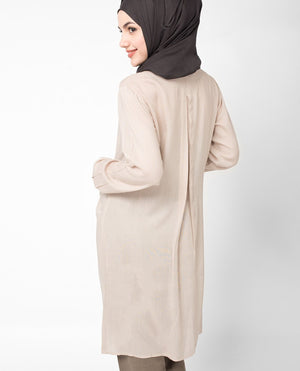 Creamy Button Up tunic Slim