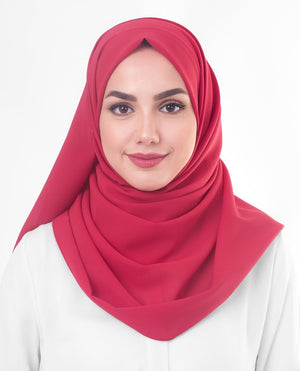 Crimson Poly Georgette Hijab Regular Crimson Red