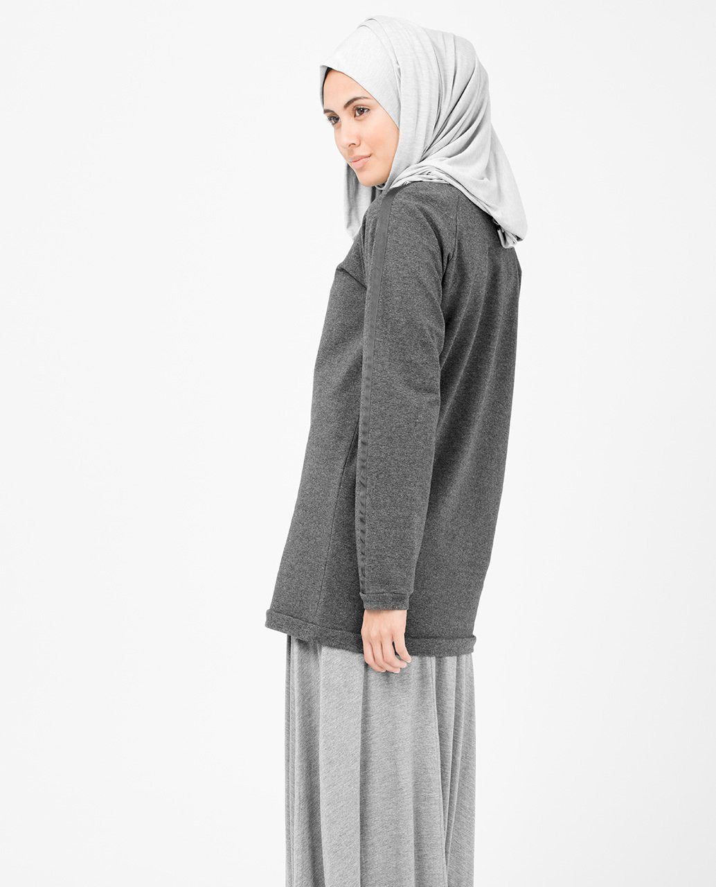 Dark Grey Cotton Top Slim