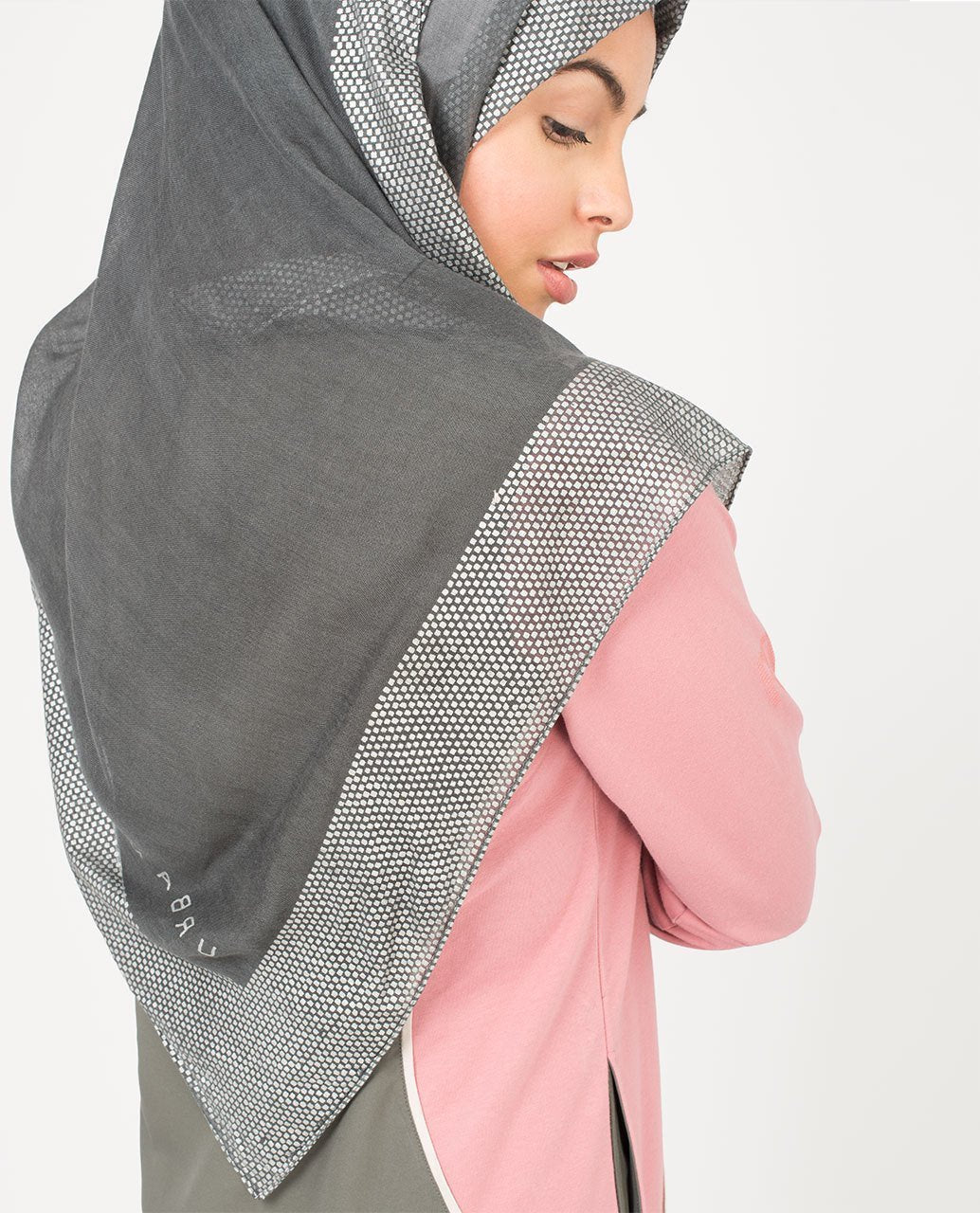 Dark Shadow and Silver Hijab Regular Dark Shadow and Silver