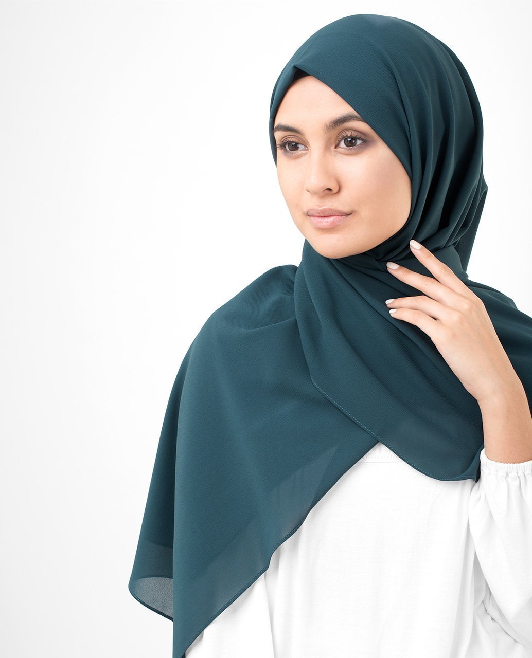 Dark Slate Blue Poly Georgette Hijab Regular Dark Slate Blue