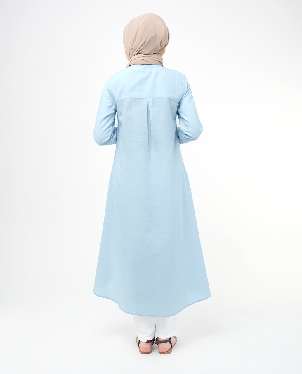 Dip Hem Shirt Dress Small Petite (- 5'2") Blue