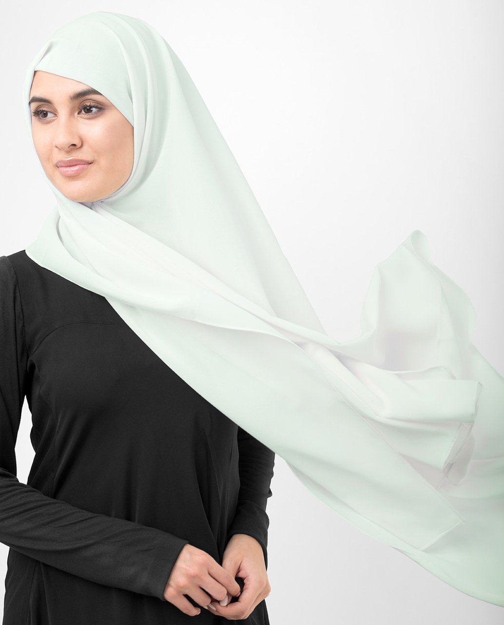 Fairest Jade Green Poly Georgette Hijab Regular Fairest Jade Green
