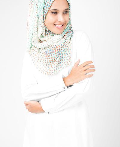 Flamingo White Hijab Regular Flamingo White