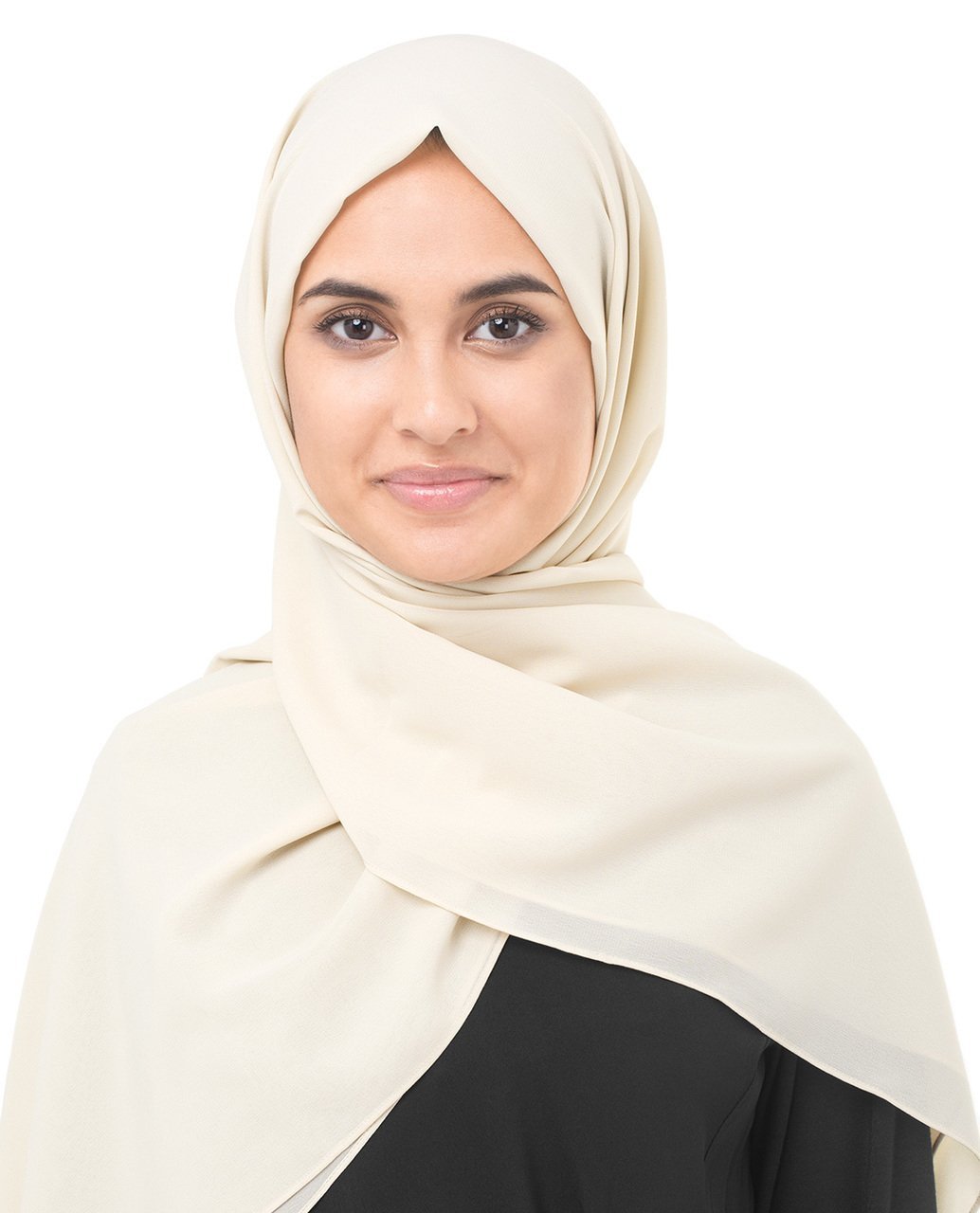 Fog Beige Poly Georgette Scarf Regular Fog Beige