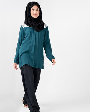 Forest Green Lace Top Slim