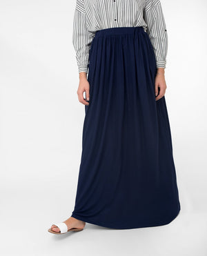 Full Length Navy Flared Skirt S 5'2" Navy
