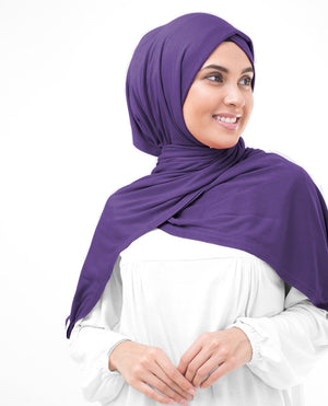Gentian Violet Viscose Jersey Hijab Medium Gentian Violet