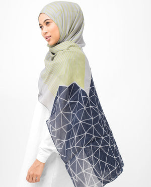Geo & Line Print Viscose Hijab Regular Geo & Line