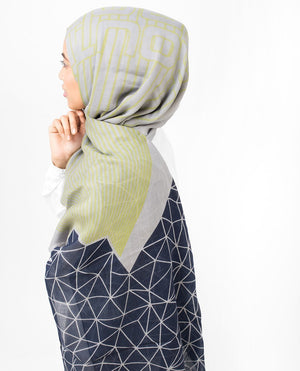 Geo & Line Print Viscose Hijab Regular Geo & Line
