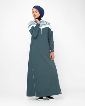 Geo Print Casual Sporty Jilbab S 54 Green