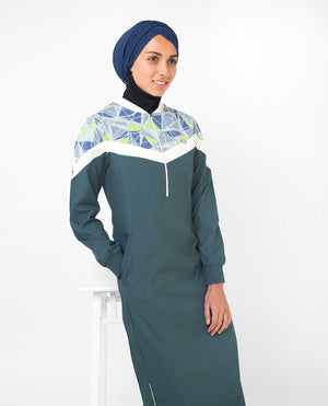 Geo Print Casual Sporty Jilbab S 54 Green