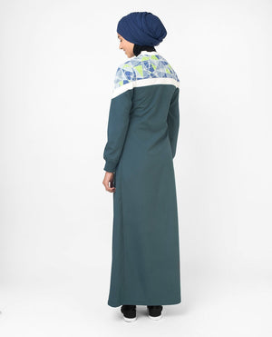 Geo Print Casual Sporty Jilbab S 54 Green