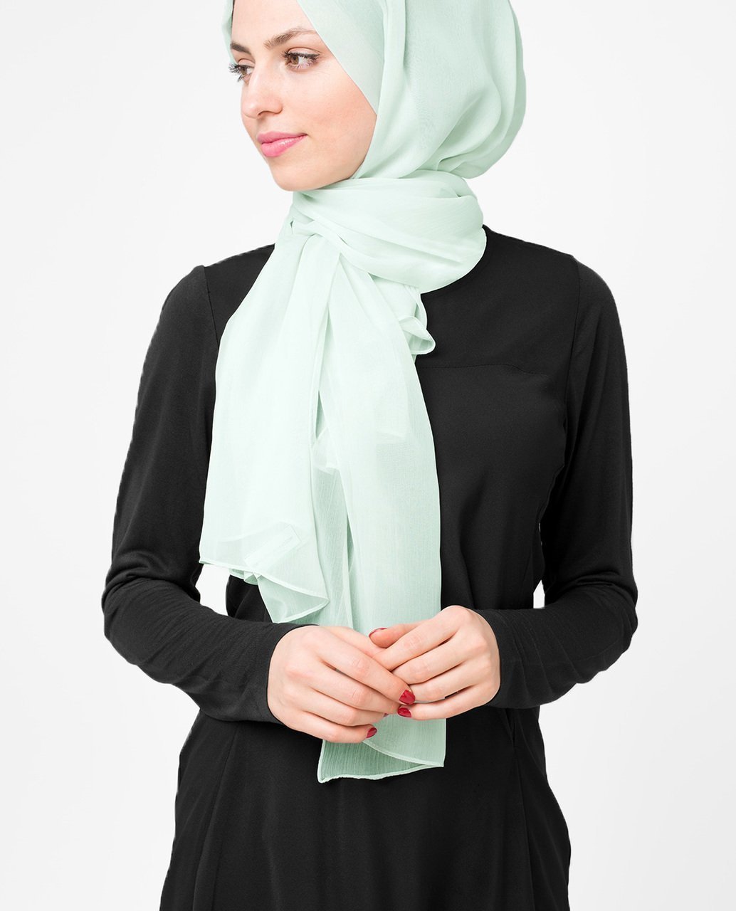 Glacier Grey Poly Chiffon Hijab Regular Glacier Grey