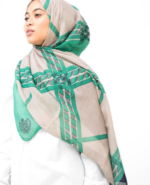 Green Check Viscose Hijab Regular Green