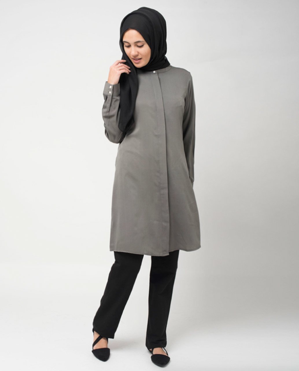 Grey Everyday Blouse Slim