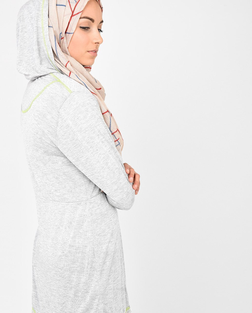 Hooded Longline Jersey Top Slim