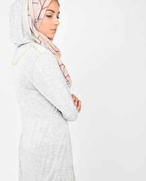 Hooded Longline Jersey Top Slim