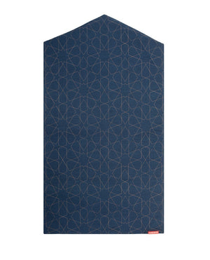 Islamic Prayer Mat Rug Janamaz in Blue Geometric Denim Arch-shaped Blue 